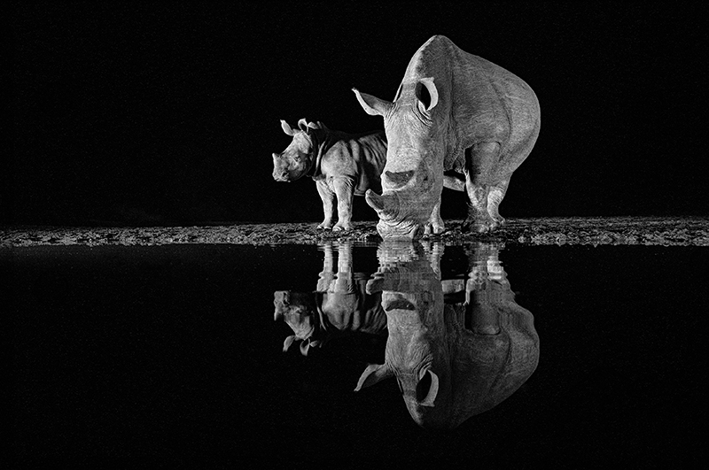 Mother and baby having a night drink